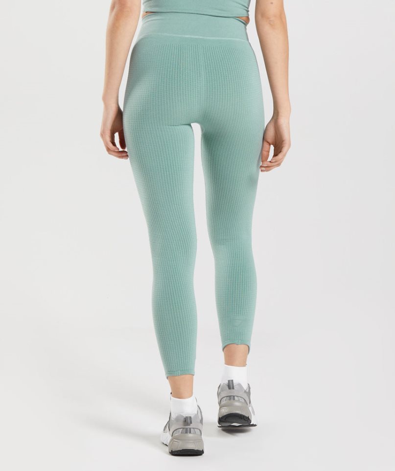 Women's Gymshark Pause Seamless Leggings Light Green | NZ 4DSUFQ